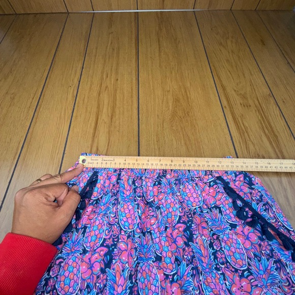 Simply Southern L/XL Pineapple Print Tassel Hem Shorts Elastic Waist Comfy - Picture 10 of 15